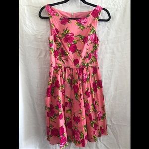 Betsey Johnson Pink Floral Dress, Size 4